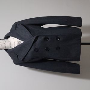 Michael Kors Charcoal Grey Wool Blend Pea Coat Medium